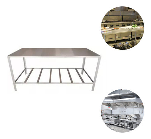 Mesa De Inox Industrial Para Açougue C/ Prateleira 120cm 0