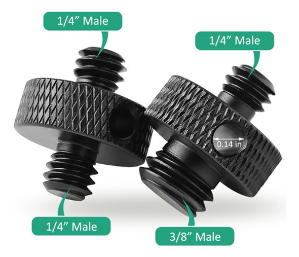 Rigych Adaptador De Tornillo Roscado De Trpode Macho De 1/4 1