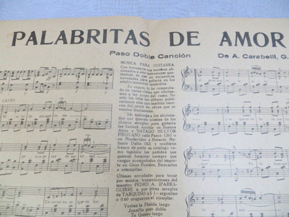 Palabritas De Amor, Carabelli, Miralles Y Ortega Partitura 1 Palabritas De Amor, Carabelli, Miralles Y Ortega Partitura 1