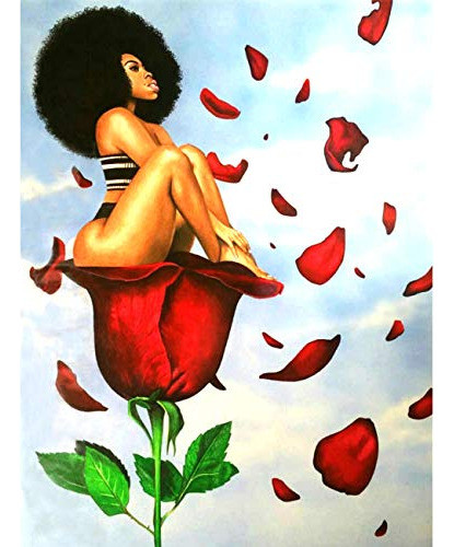 5d Diamante Pintura Cielo Rosa Mujer Africana Taladro Comple 0