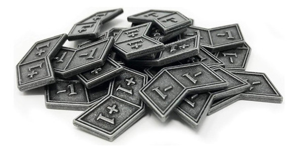 Fichas Metálicas Antiguas Silver Para Mtg Con Bolsa Gris 0