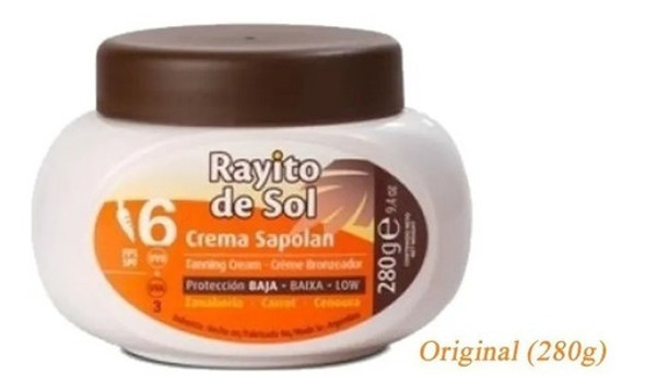 Rayito De Sol Creme Sapolan Bronzeador Fps6 280g 0