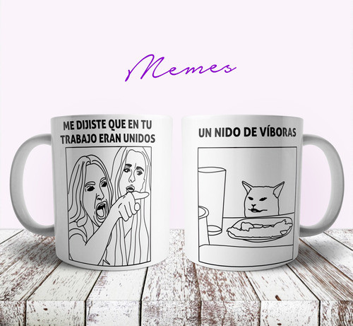 Plantilla Tazas Gato Nido De Víboras Meme Me Dijiste Sublima 1