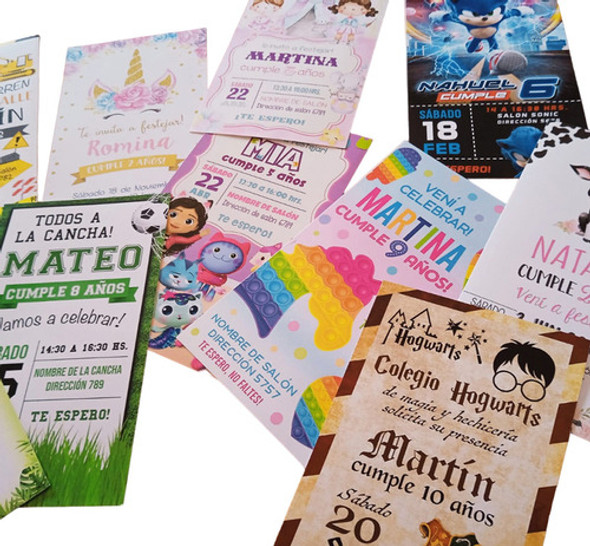 Tarjetas De Cumpleaños Impresas Láser Color X10 0