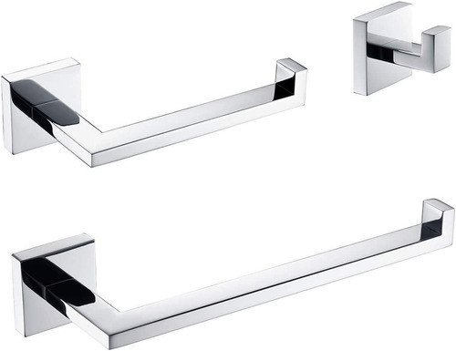 3 Accesorios De Baño De Acero Inoxidable - Acero Pulido 0