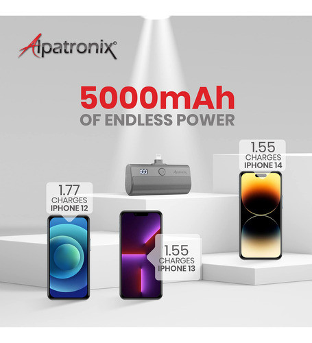 Alpatronix Mini Cargador Porttil Para iPhone De 5000 Mah, Pa 1