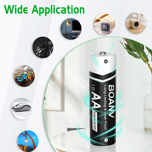 Boanv Paquete De 32 Pilas Alcalinas Aa De 1.5 V De Larga Dur 1