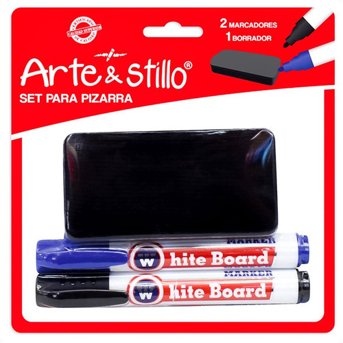 Marcadores Para Pizarra X2 Con Borrador En Blister Kubo 1