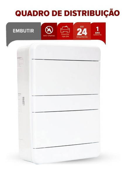 Quadro De Distribuição Embutir Para 24 Disjuntores Energia 1