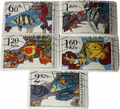 Estampillas De Checoslovaquia 1975 Peces 0