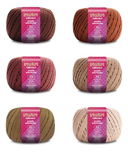 Kit Fios Amigurumi Círculo - Cores E Tons - Terrosos 1