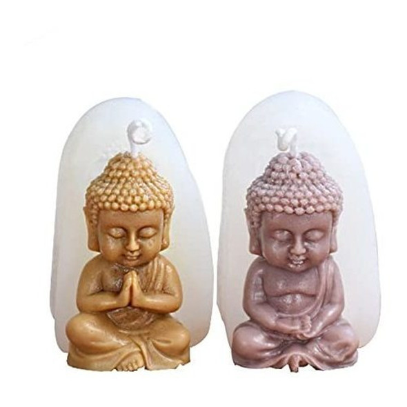 Moldes De Silicona Para Vela Resina Jabon 2 Budas 0