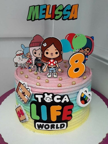 Toca Boca Cake Topper Adorno Torta Personalizado Cumpleaños 0