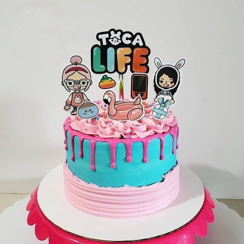 Toca Boca Cake Topper Adorno Torta Personalizado Cumpleaños 1