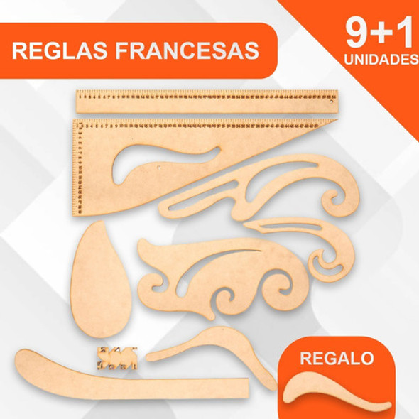 Juego 9 Reglas Francesas Modista Costura Y Sastrería Textil 0 Juego 9 Reglas Francesas Modista Costura Y Sastrería Textil 0