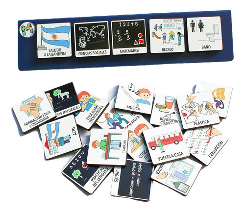 Agenda Visual Escolar Portatil Pictos En Madera Inmantada 0