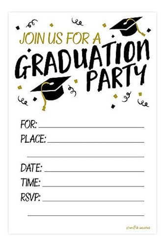 La Fiesta De Graduación Completa Invitaciones Con Sobres 20 0