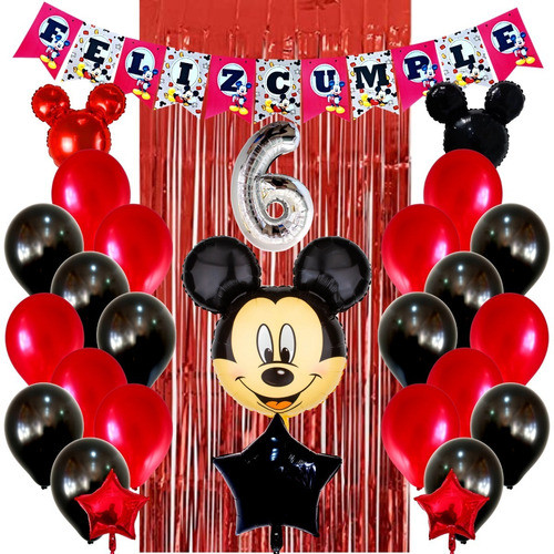 Combo Kit Deco Fiesta Globos Mickey Mouse 6 0