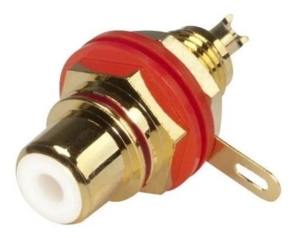 Conector Rca Jack Ficha Hembra Chasis Panel - Rojo 0