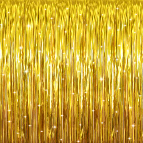 Cortinas De Lujo Dorada 97 Cm X 298 Cm Para Decoración 0