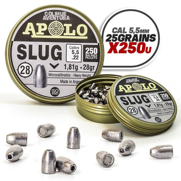 Balines Puntas Apolo Slug Cal 5,5mm - 28gr X250u 0