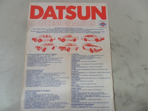 Folleto Datsun Antiguo 280zx Nissan Antiguo No Manual 1978 0