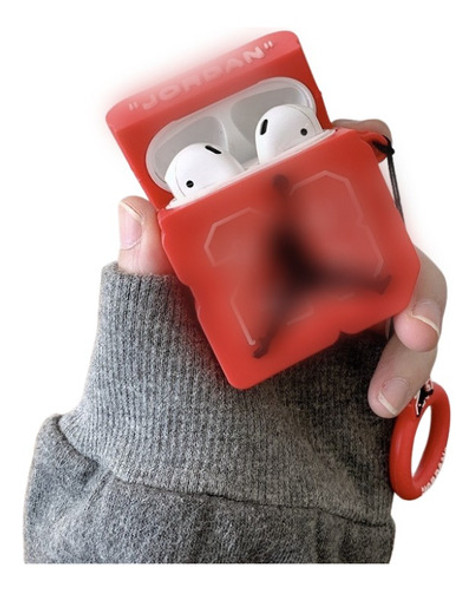 Capa Compatível AirPods 3 Silicone Moda Basquete Vermelho 1