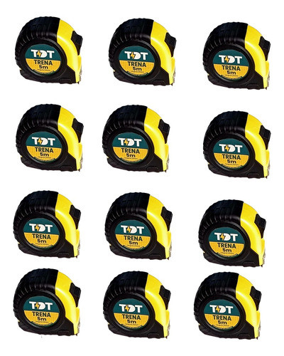 Kit 12 Trena Fita 5 Metros X 25mm Emborrachada Com Trava 0