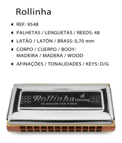 Armónica Doble Hering Rollinha Hohner Brasil 48 Voces 1