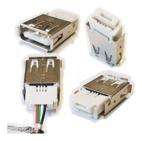 Conector Ficha Usb 2.0 A Hembra Para Cable 1