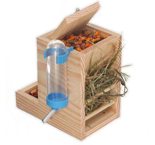 Dispenser 3x1 Para Hamster Comedouro Bebedouro Porta Feno 1