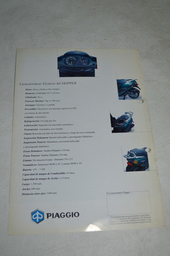 Folleto Piaggio Skipper Original Allsales 1