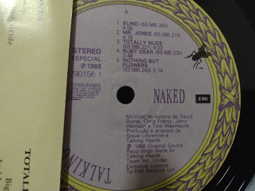 Lp Talking Heads - Naked 1