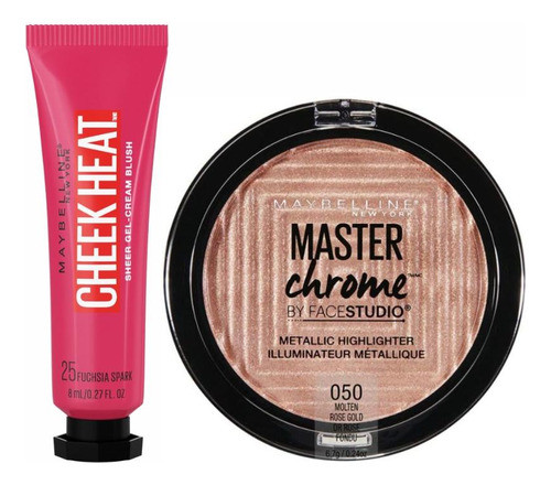 Pack Maybelline: Cheek Fucsia Spark + Master Chrome Rose 0