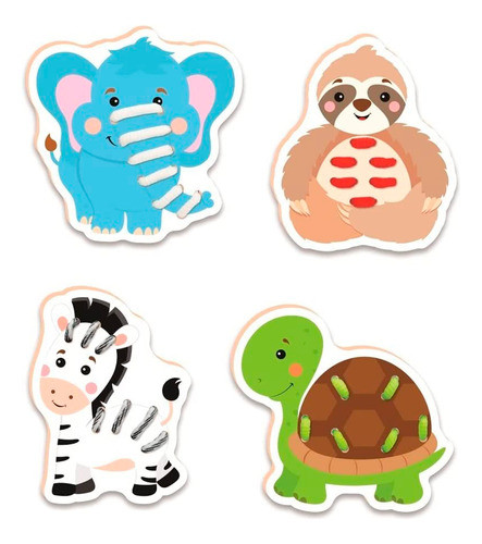 Alinhavo Brinquedo Animais Didático Pedagógico Aprendizado 1