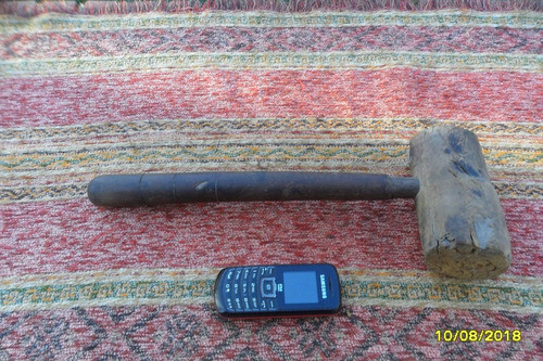 Antiguo Martillo Maza En Madera Mazo De Carpintero Ebanista 1