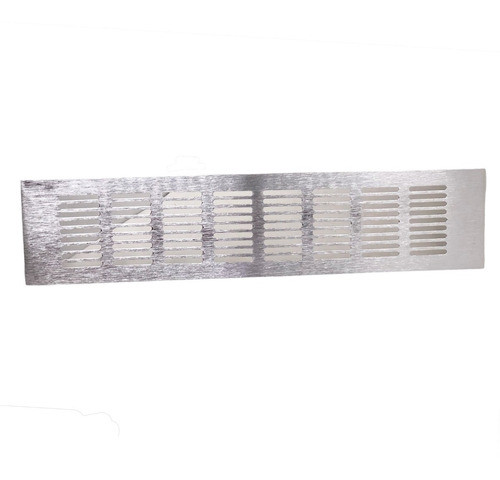 Rejilla Ventilacion 35.5 X 8cm Aluminio Inox Mate Mueble 0