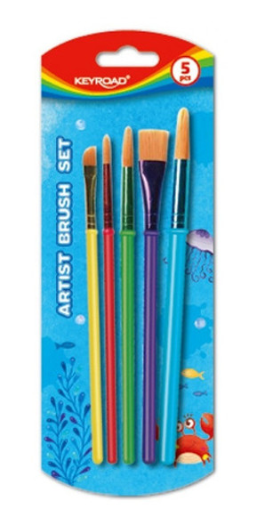 Set De 5 Pinceles Sintéticos Infantiles C Diferentes Puntas 0