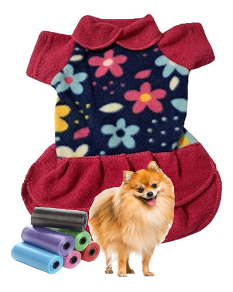 Kit Vestido Abrigo Polar Mascotas Fantasia Talle 3 + Bolsita 0 Kit Vestido Abrigo Polar Mascotas Fantasia Talle 3 + Bolsita 0