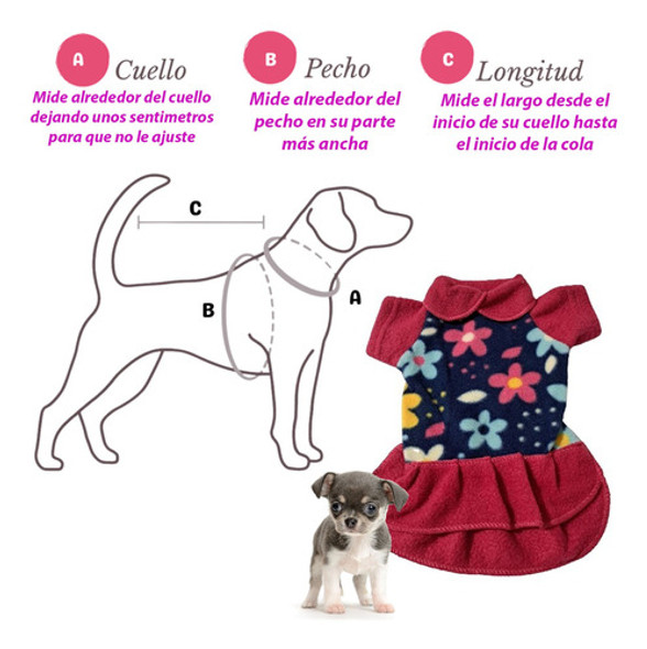 Kit Vestido Abrigo Polar Mascotas Fantasia Talle 3 + Bolsita 1