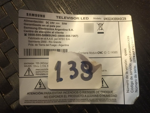 Botonera Sensor Ir Samsung Un32j4300agczb 1