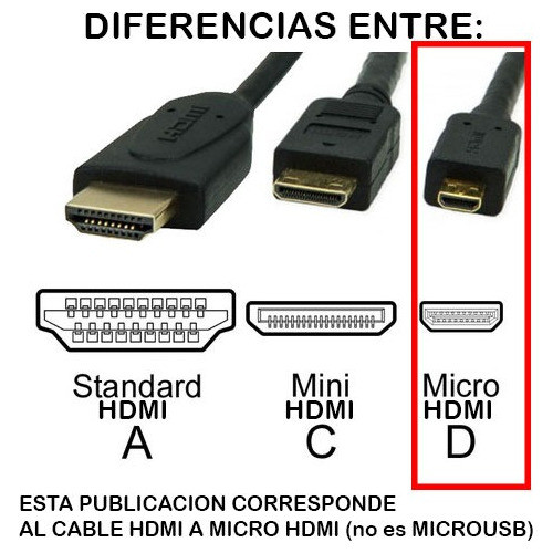 Cable Hdmi A Micro Hdmi Punta Dorada 1,5m Microhdmi 1