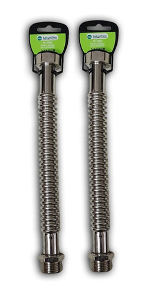2 Flexibles De Acero Inoxidable Para Agua De 3/4 X 25cm 0