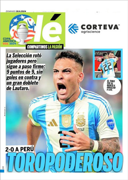 Argentina 2 - Peru 0 Copa America 2024 Doblete Lautaro * Ole 0
