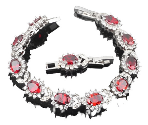 Plata De Ley 925 Joyas Pulseras Sl0133 2017 Nueva Cz Granate 0 Plata De Ley 925 Joyas Pulseras Sl0133 2017 Nueva Cz Granate 0