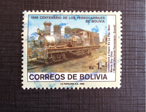 Selo Antigo Bolívia Centenário Estradas De Ferro 1988 U160 0