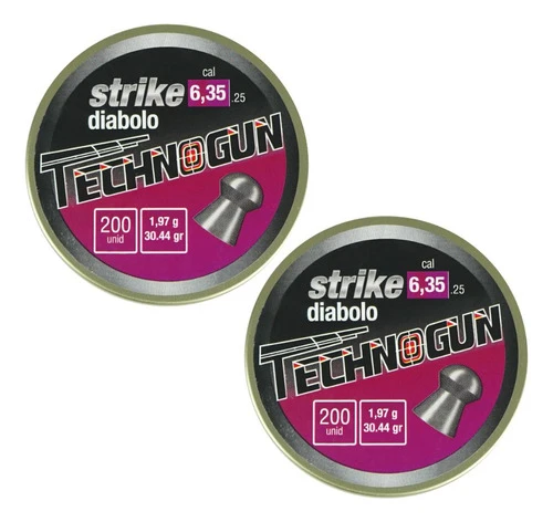 02u Chumbinho 6.35 Espingarda Technogun Strike Diabolo 200un 0