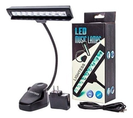 Luz Led Lectura Libro Luz De La Lámpara De 9 Led Stand Piano 1