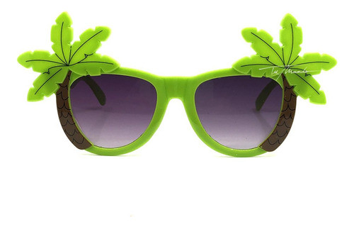 Lente Verde Palmera Cotillón  17,5 X 8 Cm  Tropical 0