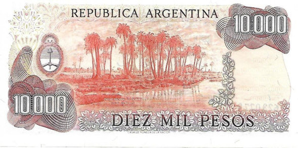 Bottero 2494 10.000 Pesos Ley 18188 Serie G Ex+ Palermo 1